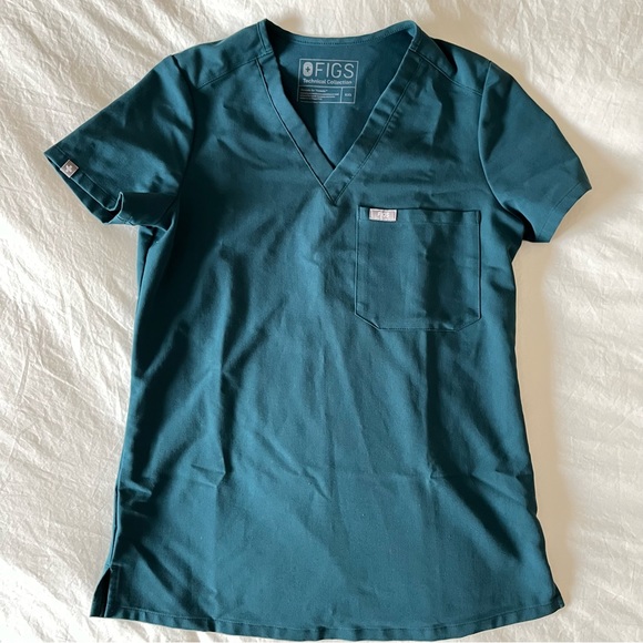 FIGS | Caribbean Blue Catarina One-Pocket Scrub Top XXS - Picture 2 of 3